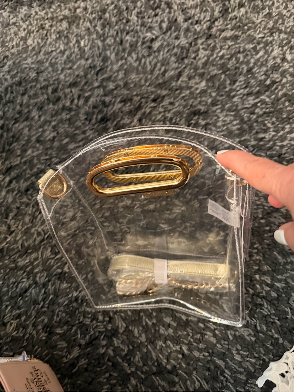 Packed Party Clear Crossbody Bag with Gold Hardware